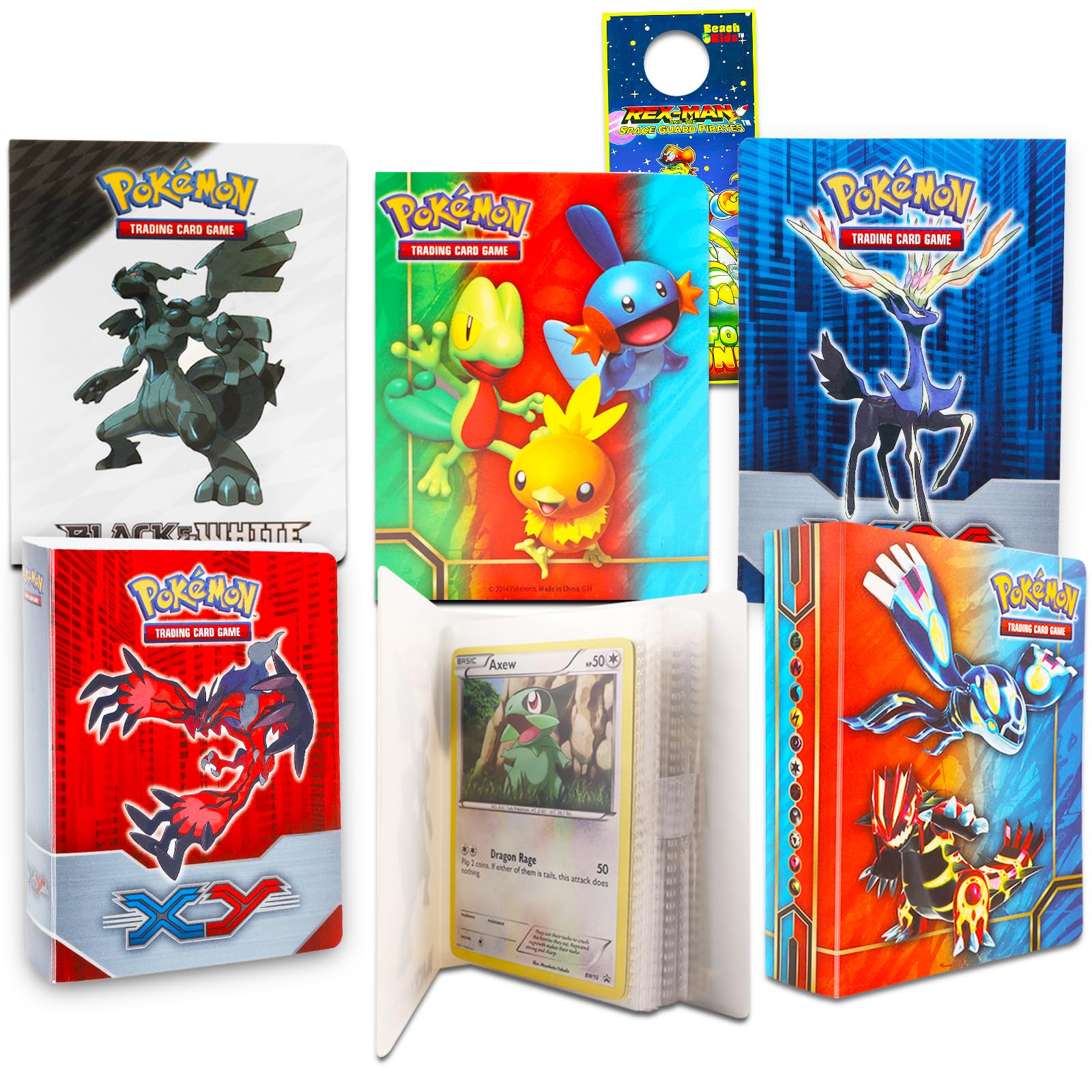 Pokemon Binders for Cards 6 Pack - Bundle with 6 Assorted Mini